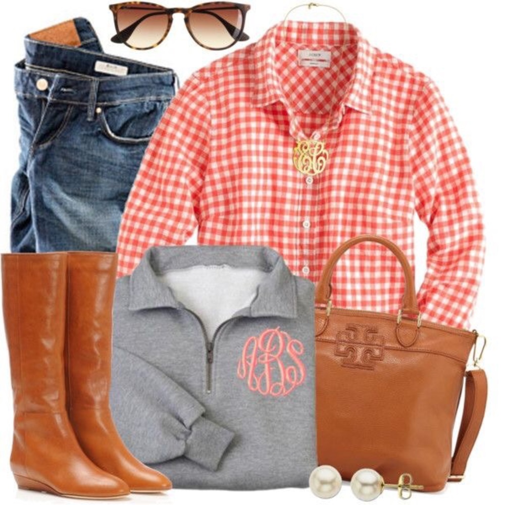 J. Crew Orange Button down Fall - Picture 1 of 4